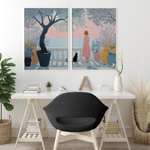 Wall Posters For Home Office | Set of 2 Italian Lifestyle Wall art Prints