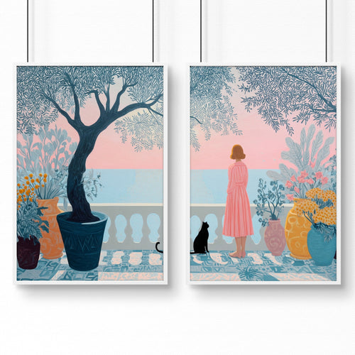 Wall Posters For Home Office | Set of 2 Italian Lifestyle Wall art Prints