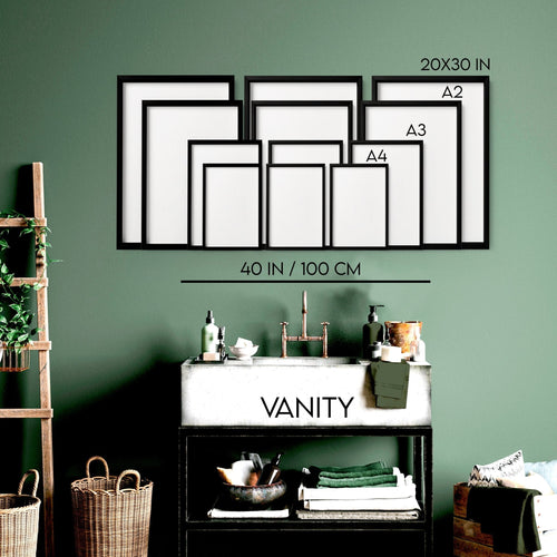 Bathroom wall pictures | Set of 2 framed wall art