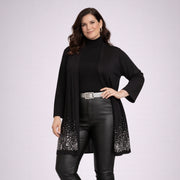 Open Front Jacket / Cardigan with Sequin Hem