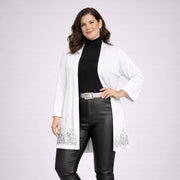Open Front Jacket / Cardigan with Sequin Hem
