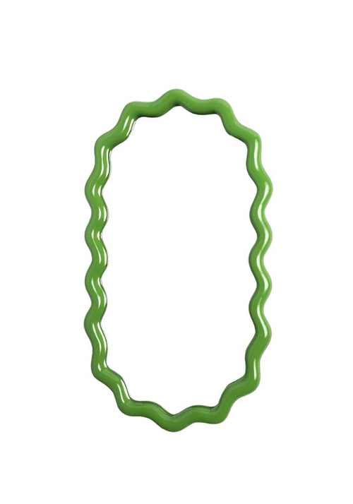 Wavy Mirror in Green Oval