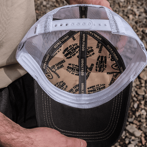 Beige Surf Diamond Trucker Hat