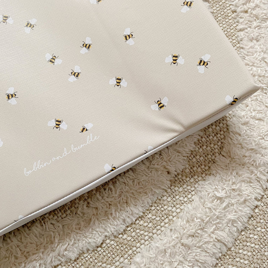 Anti-Roll Wedge Changing Mat - Bee Print