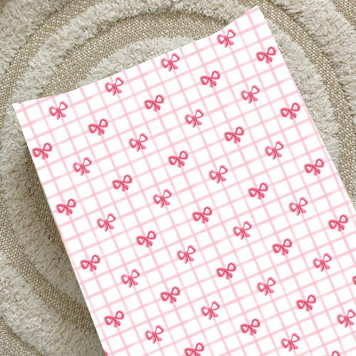 Anti-Roll Wedge Baby Changing Mat - Pink Bow