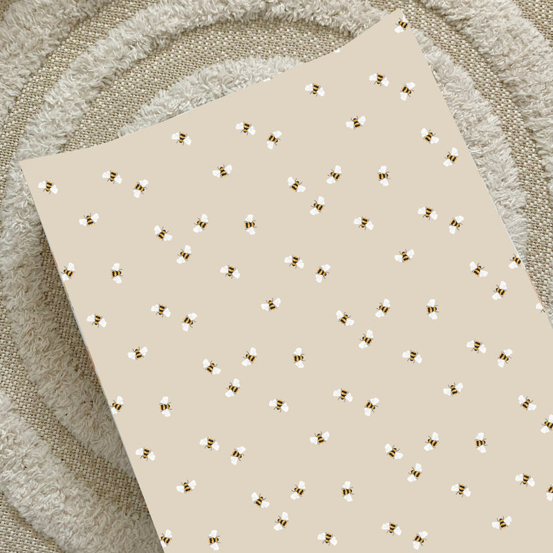 Anti-Roll Wedge Changing Mat - Bee Print