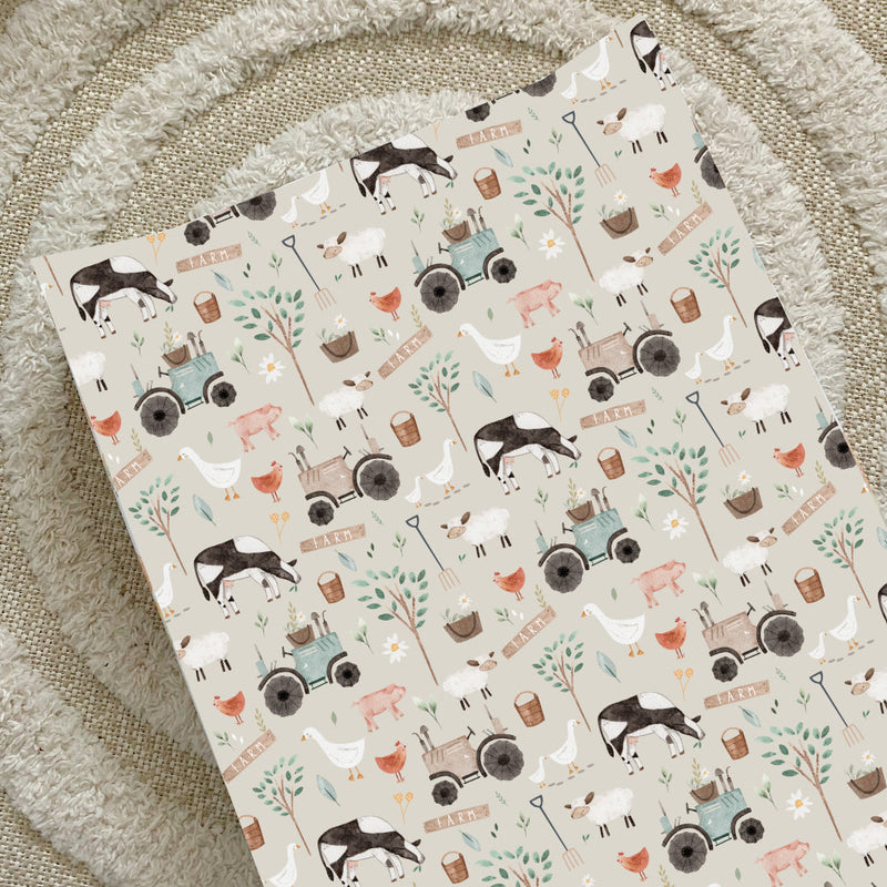 Anti-Roll Wedge Changing Mat - Gingers Farm Print