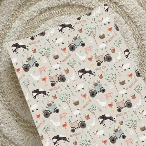Anti-Roll Wedge Changing Mat - Gingers Farm Print