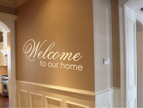 Welcome to Our Home Wall Sticker – Stylish Entrance Décor to Greet Guests