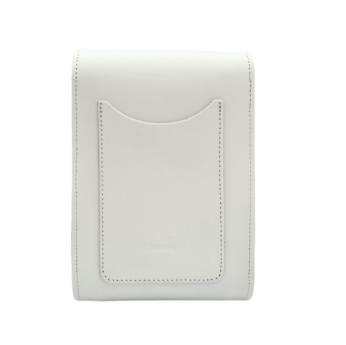 Handmade Leather Festival Phone Bag - White