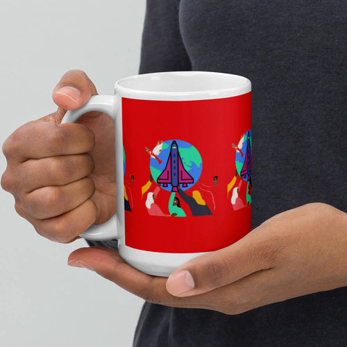 White glossy mug