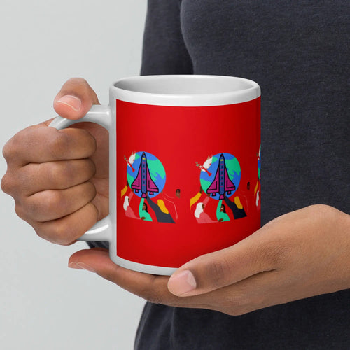White glossy mug
