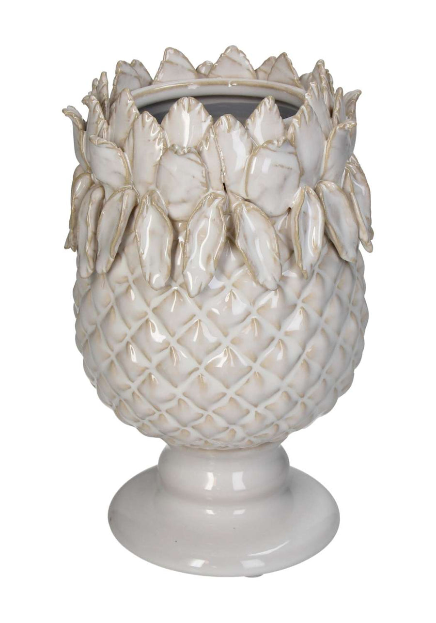 White Pineapple Vase - Hand Crafted, Playful and Minimal