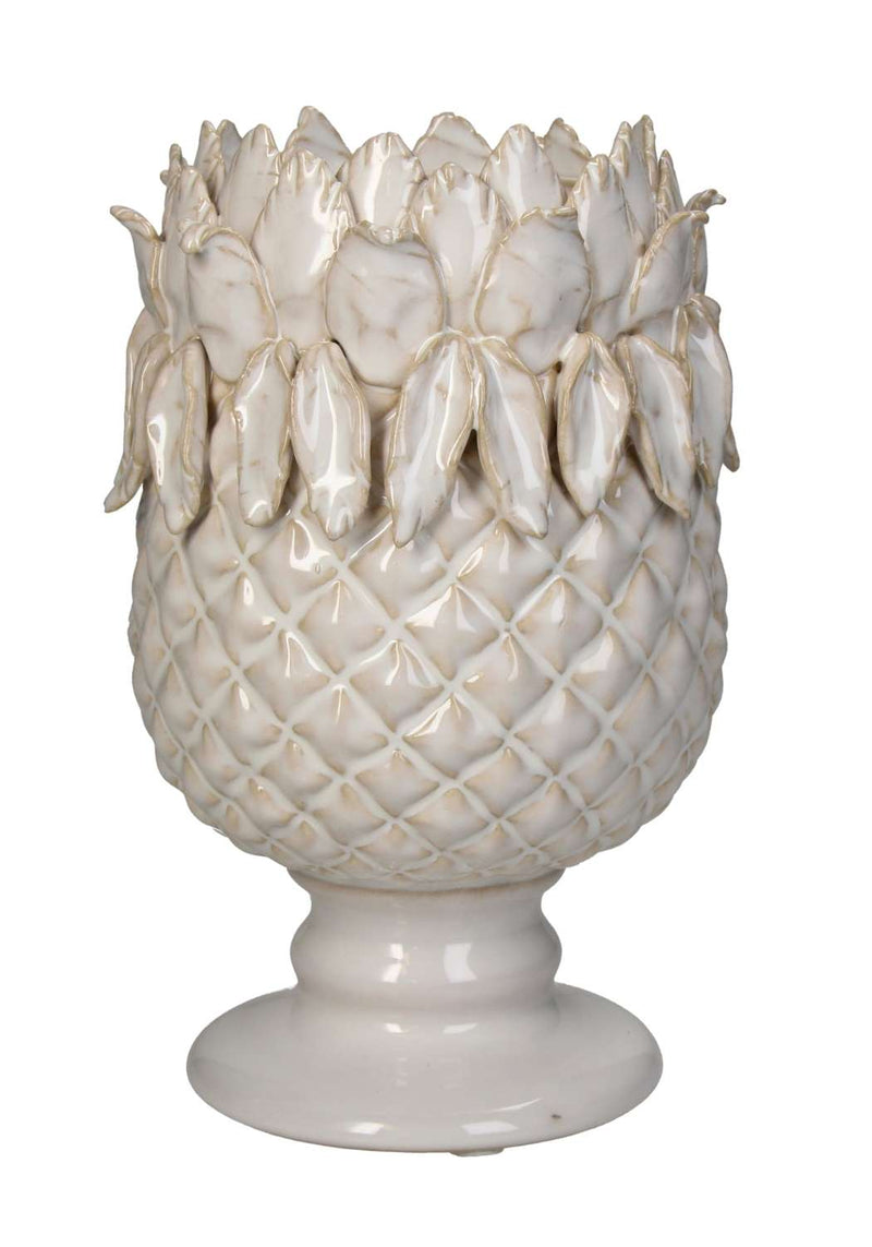 White Pineapple Vase - Hand Crafted, Playful and Minimal