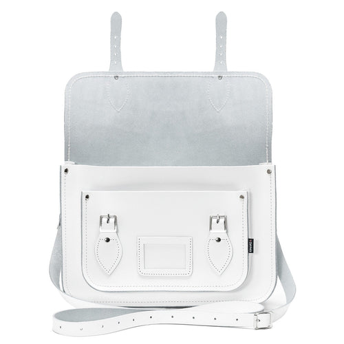 Handmade Leather Satchel - White
