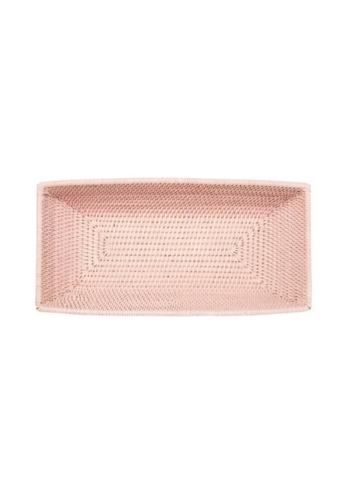 Wiltshire Long Rattan Basket in Pink