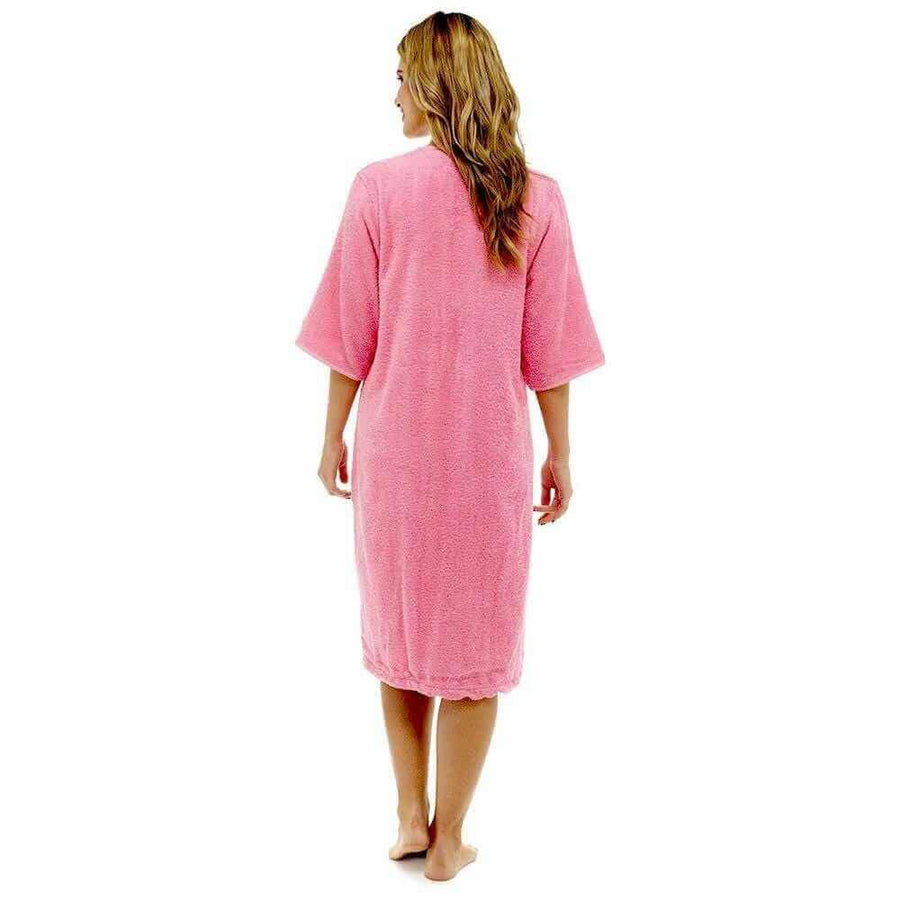 Daisy Dreamer Womens Terry Towelling Bath Robe Zip Through 100% Cotton Ultra Absorbent