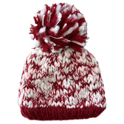 Sock Stack Women's Hand Knitted Daisy Pattern Winter Hat Headband Mittens Set In Red Breathable Cotton Rich Everyday Pack