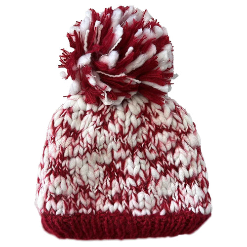 Sock Stack Women's Hand Knitted Daisy Pattern Winter Hat Headband Mittens Set In Red Breathable Cotton Rich Everyday Pack