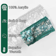 Sock Stack Women's Hand Knitted Daisy Pattern Winter Hat Headband Mittens Set In Red Breathable Cotton Rich Everyday Pack