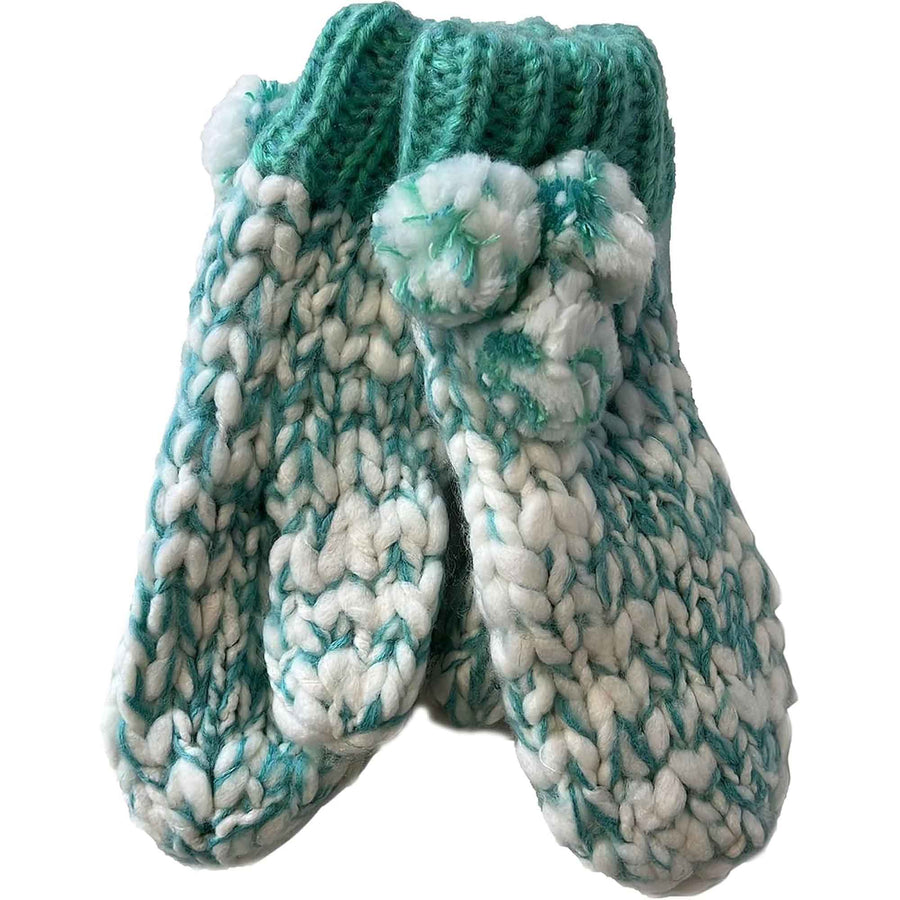 Sock Stack Women's Hand Knitted Daisy Pattern Winter Hat Headband Mittens Set In Red Breathable Cotton Rich Everyday Pack