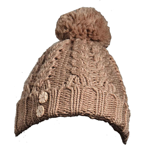 Sock Stack Women's Hand-Knitted Winter Hat Scarf And Hand Warmer Set With Inga Button