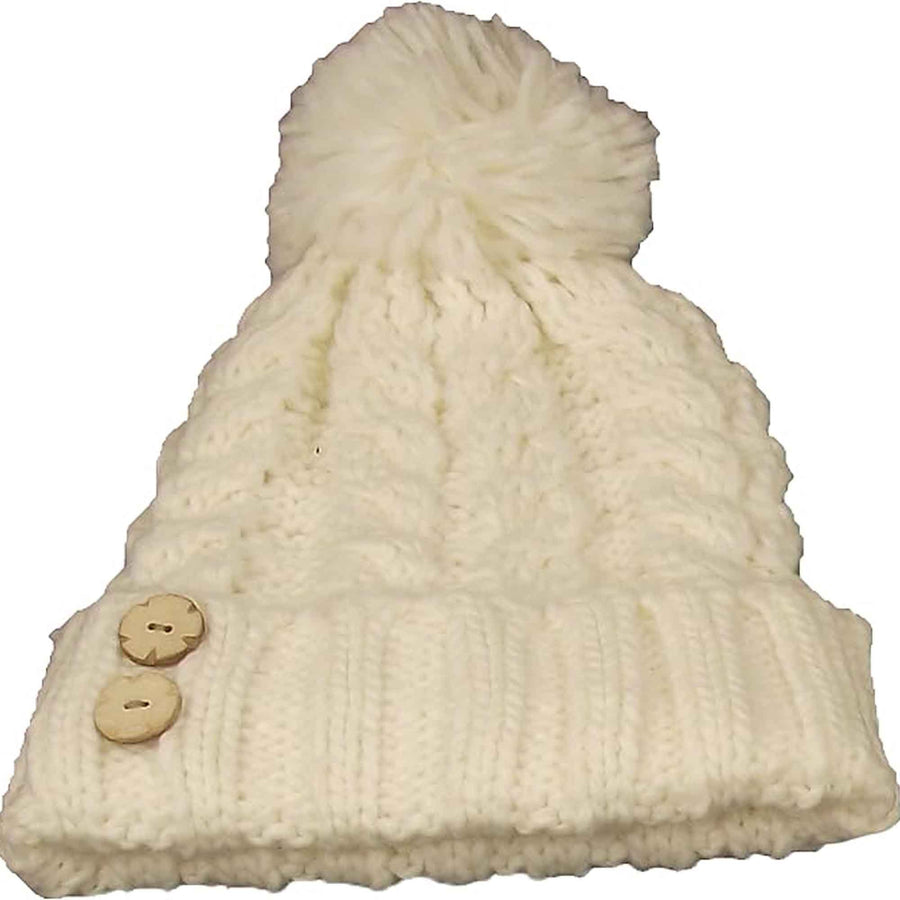 Sock Stack Women's Hand-Knitted Winter Hat Scarf And Hand Warmer Set With Inga Button
