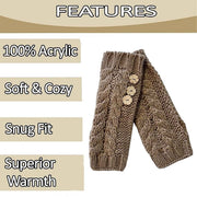 Sock Stack Women's Hand-Knitted Winter Hat Scarf And Hand Warmer Set With Inga Button