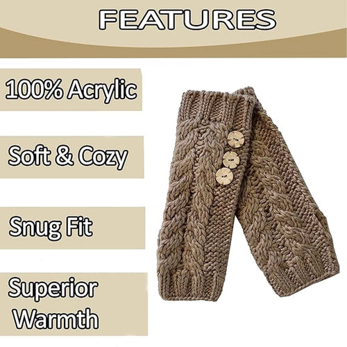 Sock Stack Women's Hand-Knitted Winter Hat Scarf And Hand Warmer Set With Inga Button