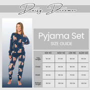 Daisy Dreamer Womens Soft Fleece Pyjama Set With Long Sleeve Highland Cow Print Sleepwear