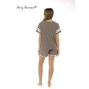 Daisy Dreamer Womens Be Happy T Shirt and Elastic Waist Shorts Cotton Pyjama Set 100% Cotton Super Soft Cosy Sleepwear