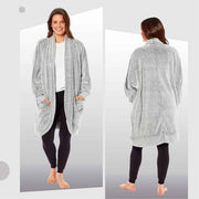 Daisy Dreamer Womens Shimmer Grey Cardi Gown Soft Touch Luxury House Coat Robe Loungewear