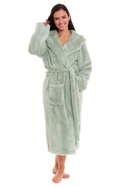 Daisy Dreamer Women's Fleece Hooded Robe Snuggle Touch Velvet-Soft Loungewear UK Sizes