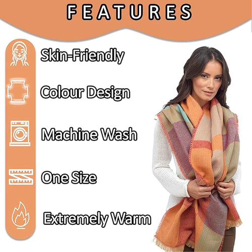 Sock Stack Women's Soft Woven Winter Scarves Lightweight Cosy Acrylic Wraps Multicolor