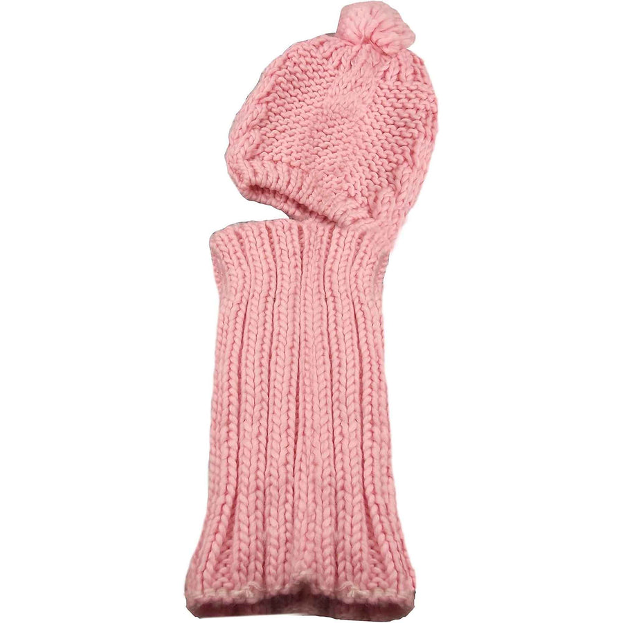 Sock Stack Women's Thermal Beanie Hat 2-In-1 Snood Scarf Cable Knit Pom Pom Winter