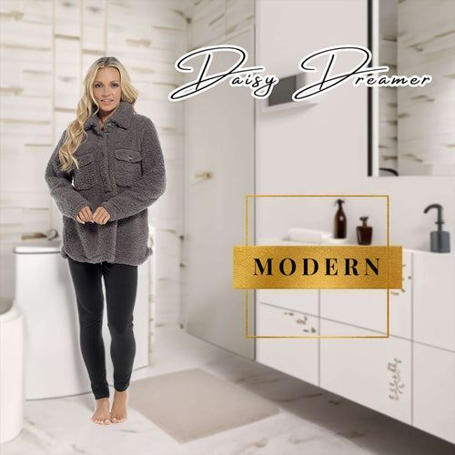 Daisy Dreamer Women's Sherpa Lounge Set With Double Pocket Top And Leggings Ultra-Soft