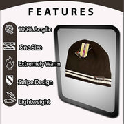 Sock Stack Womens Thermal Beanie Hat With 3M Thinsulate Insulation Stripe Design Acrylic Winter Warm Brushed Base Layer
