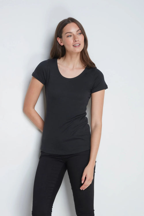 Scoop Neck Cotton Modal T-Shirt