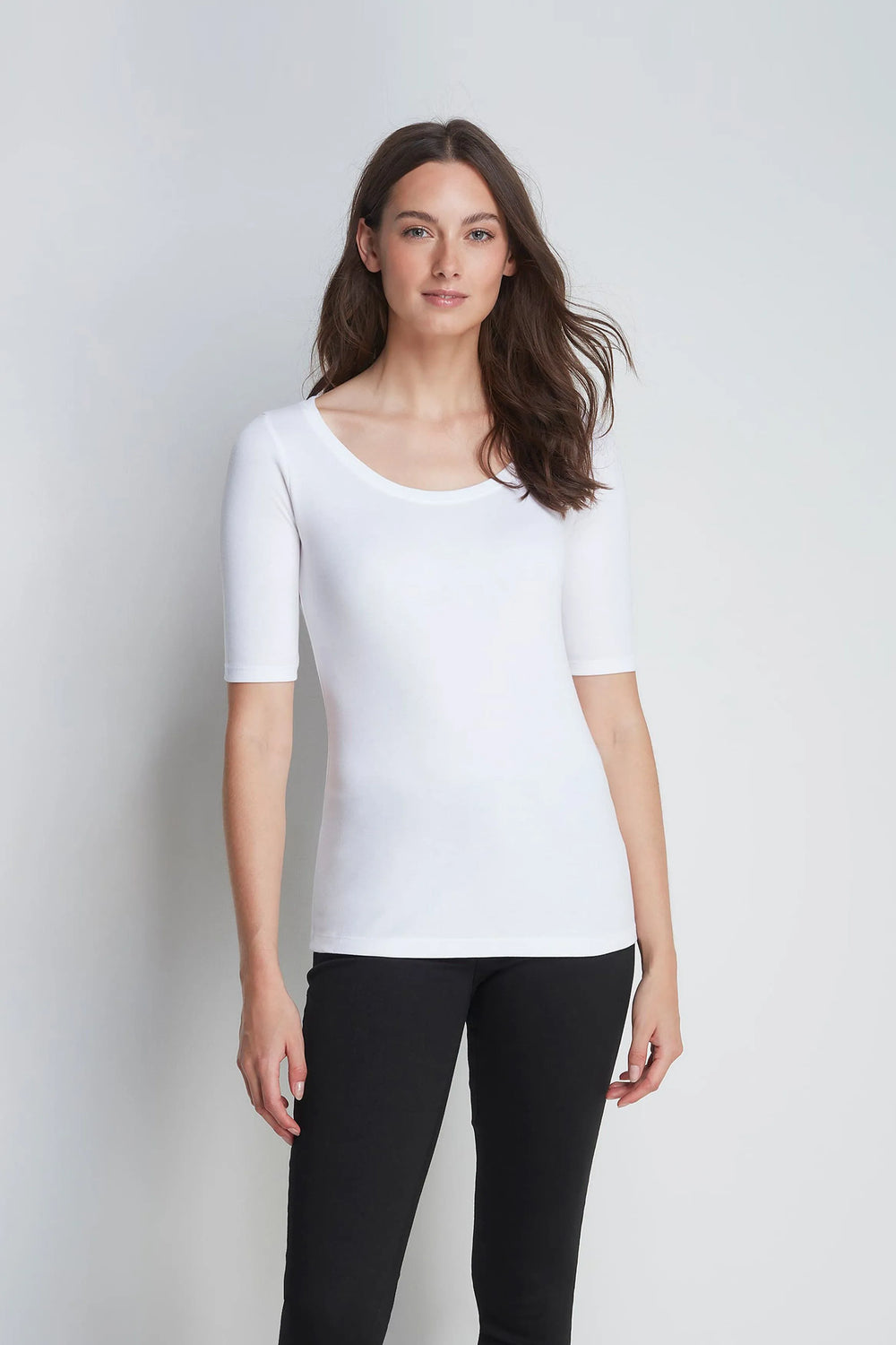 Half Sleeve Cotton Modal Scoop Neck T-Shirt