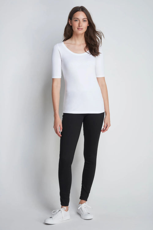 Half Sleeve Cotton Modal Scoop Neck T-Shirt