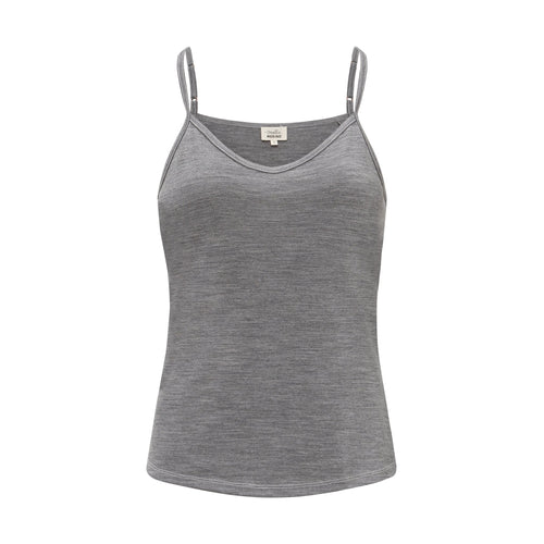 Womens Merino Cami, Grey Marle