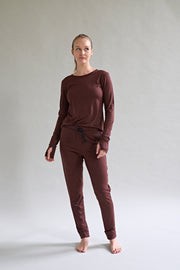 Womens Merino Long Sleeve, Chocolate Brown