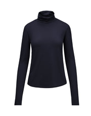 Womens Merino Polo Neck, Midnight