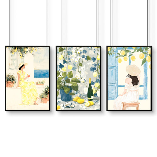 Workplace office decor | Set of 3 Italian Lifestyle Wall art Prints