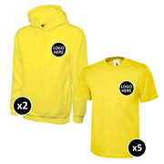 Uneek Hoodie & T-Shirts Bundle Inc Logo - 7 Items