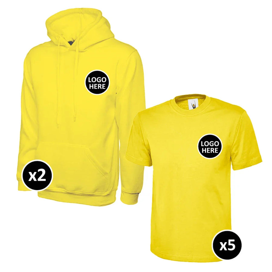 Uneek Hoodie & T-Shirts Bundle Inc Logo - 7 Items