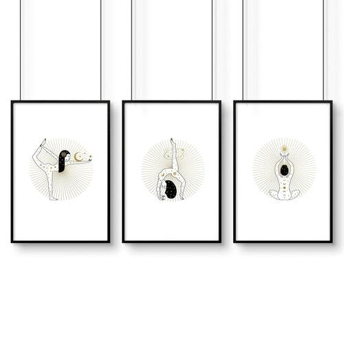 Yoga wall art | Set of 3 wall art poster prints