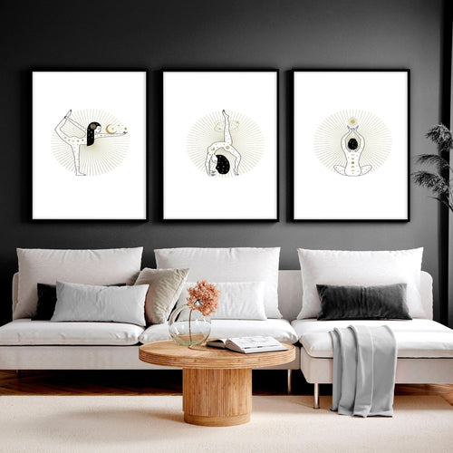 Yoga wall art | Set of 3 wall art poster prints