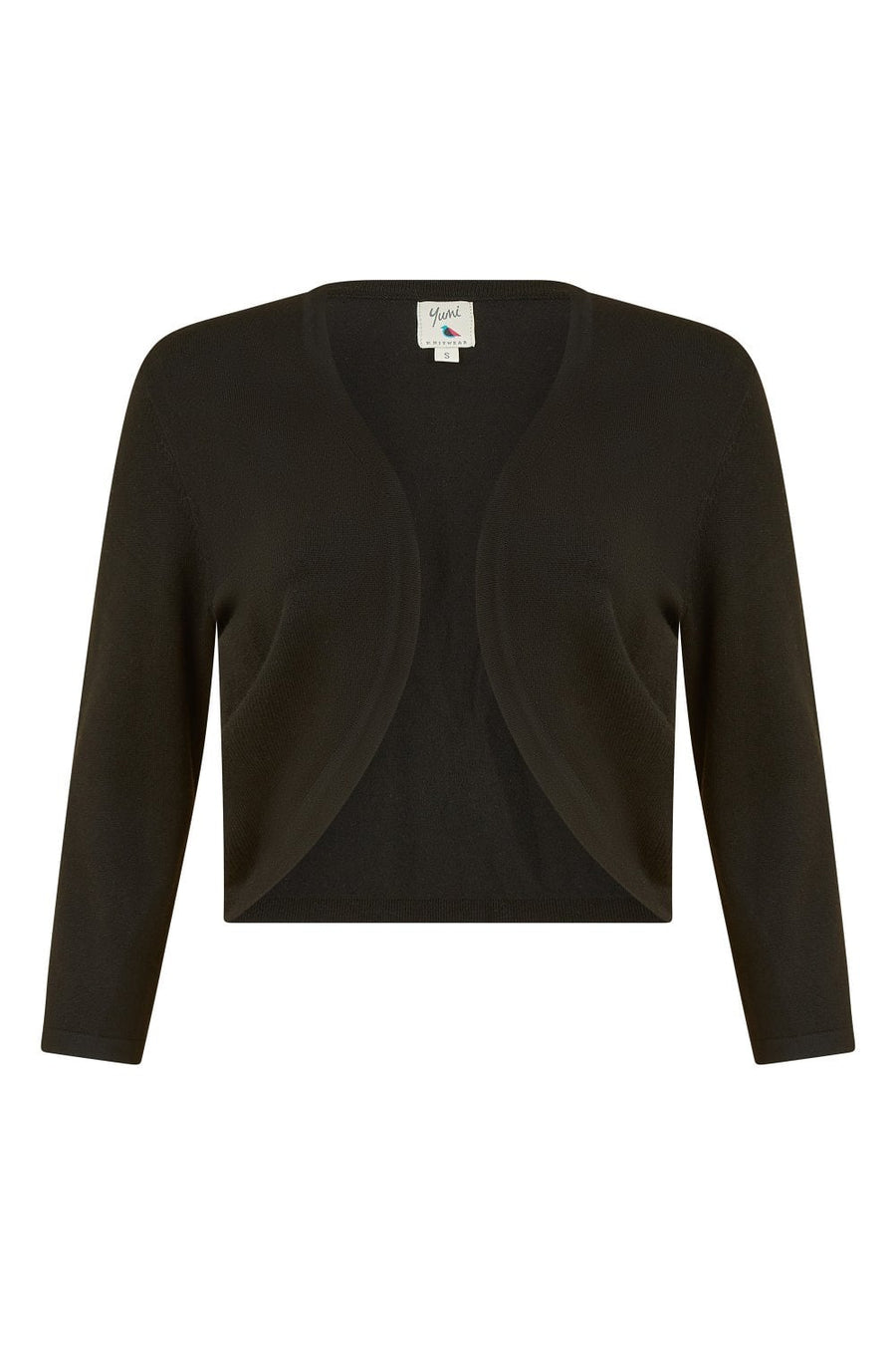 Yumi Black Knitted Curve Bolero