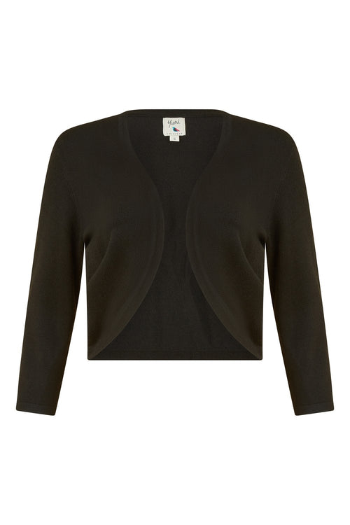 Yumi Black Knitted Curve Bolero